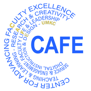 CAFE's new mark shows all five pillars: Digital Instruction and Design, Faculty Life and Leadership, Research and Creativity, Service and Engagement, Teaching and Learning in a concentric C shape.