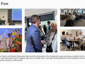 screenshot of several photos of a faculty event