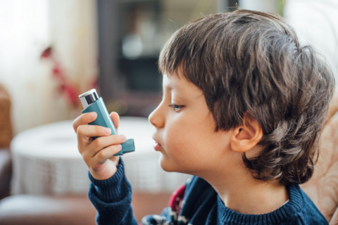 Child with inhaler