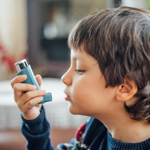 Child with inhaler
