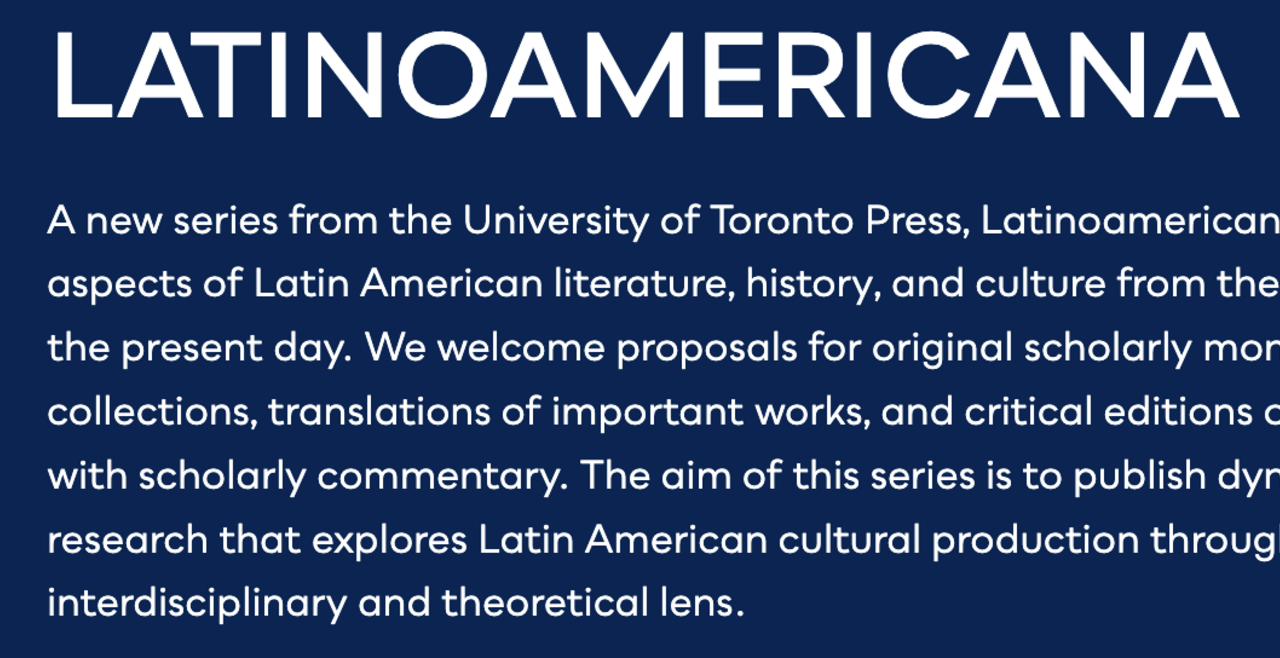 screenshot from the University of Toronto Press, Latinoamericana website.