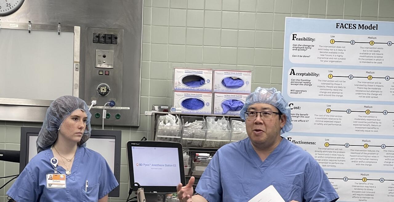 Man and woman in scrubs